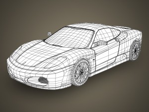 realistic red sports car 3D 모델