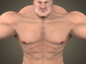 fantasy muscular hulk man 3D Model