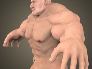 fantasy muscular hulk man 3D Model