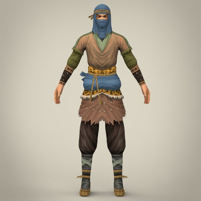 game ready ninja warrior 3D मॉडल .c4d .max .obj .3ds .fbx .stl .blend 