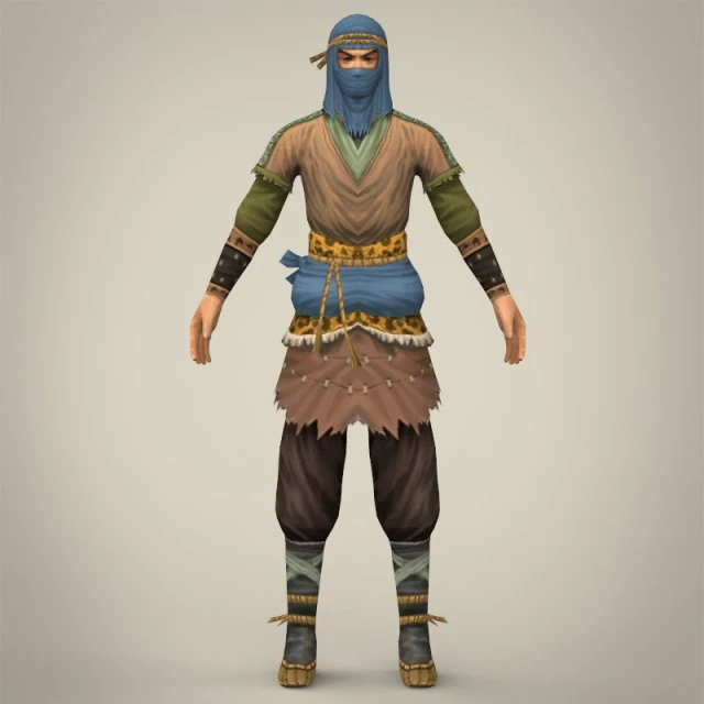 game ready ninja warrior 3D Model .c4d .max .obj .3ds .fbx .stl .blend 