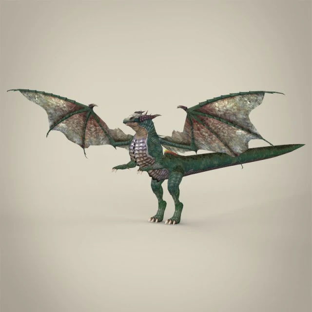 game ready fantasy wild dragon 3D Model .c4d .max .obj .3ds .fbx .stl .blend 
