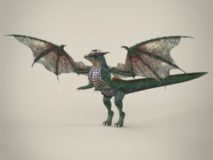 game ready fantasy wild dragon 3D Model