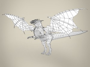 game ready fantasy wild dragon 3D Model