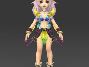 personnage de dessin anim&eacute; Eilu Modèle 3D