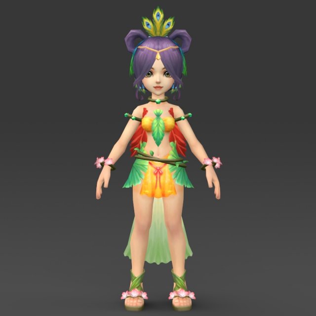cartoon character fuli Model 3D .c4d .max .obj .3ds .fbx .stl .blend 