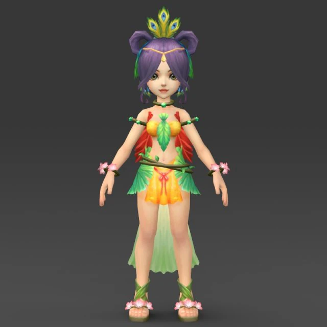 cartoon character fuli 3D Model .c4d .max .obj .3ds .fbx .stl .blend 