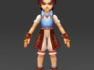 Tuli, personnage de dessin anim&eacute; Modèle 3D