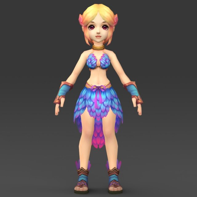 cartoon character julni Model 3D .c4d .max .obj .3ds .fbx .stl .blend 