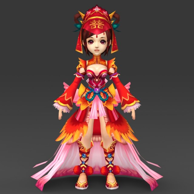 cartoon character queen bandi Modelo 3D .c4d .max .obj .3ds .fbx .stl .blend 