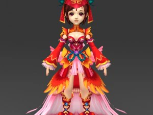 personnage de dessin anim&eacute;, reine bandi Modèle 3D