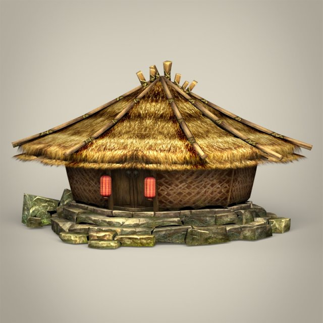game ready fantasy hut Modello 3D .c4d .max .obj .3ds .fbx .stl .blend 