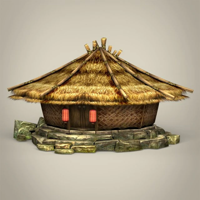 game ready fantasy hut 3D Model .c4d .max .obj .3ds .fbx .stl .blend 