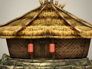 game ready fantasy hut Modello 3D