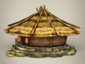 game ready fantasy hut 3D Model