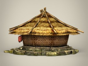 game ready fantasy hut Modello 3D