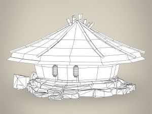 game ready fantasy hut Modello 3D