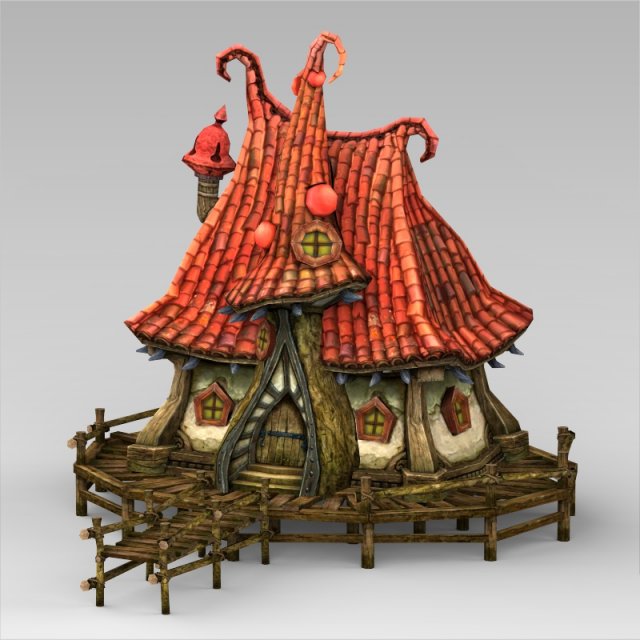 game ready fantasy beach hut Modello 3D .c4d .max .obj .3ds .fbx .stl .blend 