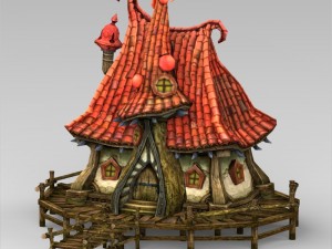game ready fantasy beach hut 3D Модель