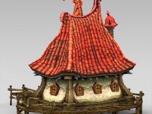 game ready fantasy beach hut Modello 3D