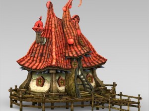 game ready fantasy beach hut Modello 3D
