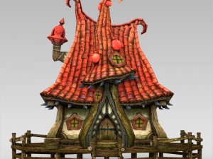 game ready fantasy beach hut Modello 3D
