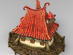 game ready fantasy beach hut Modello 3D