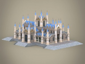 fantasy low poly church building 3D-Modell