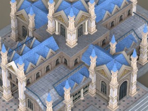 fantasy low poly church building Model 3D