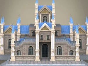fantasy low poly church building 3D Model