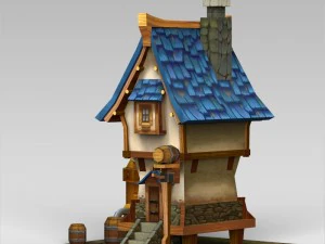 Spielbereites Fantasy-Kleinhaus 3D Modell