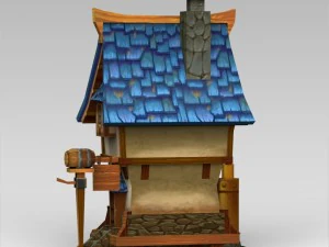 Spielbereites Fantasy-Kleinhaus 3D Modell