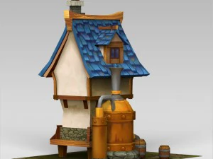 Spielbereites Fantasy-Kleinhaus 3D Modell