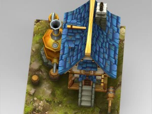 Spielbereites Fantasy-Kleinhaus 3D Modell