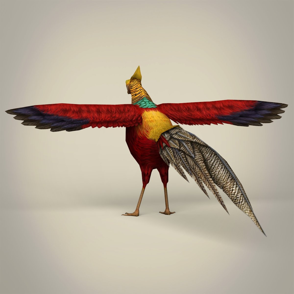 3d модель птицы