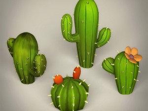 game ready cartoon cactus 3D Model