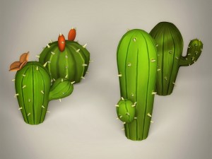 game ready cartoon cactus Model 3D