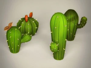 game ready cartoon cactus 3D Model