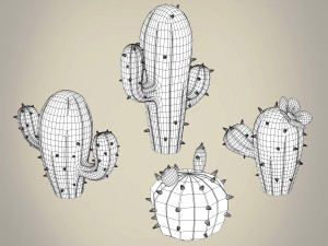 game ready cartoon cactus Model 3D