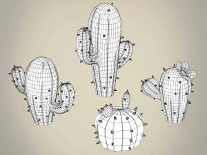 game ready cartoon cactus 3D Model