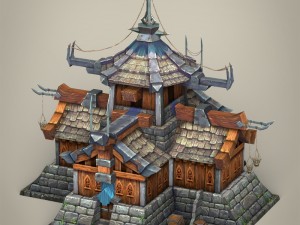 game ready fantasy medieval house 3D Модель