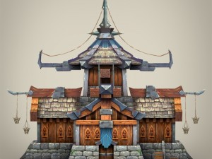 game ready fantasy medieval house 3D Model