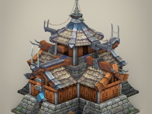 game ready fantasy medieval house 3D Model