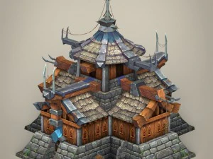 game ready fantasy medieval house 3D Model
