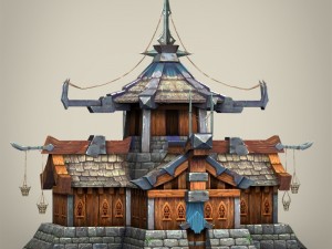 game ready fantasy medieval house 3D Model