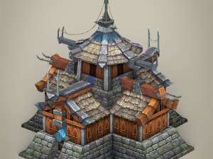 game ready fantasy medieval house 3D Model