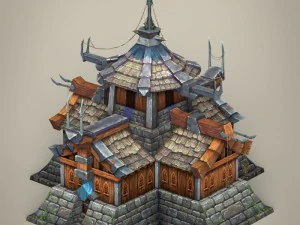 game ready fantasy medieval house 3D Model