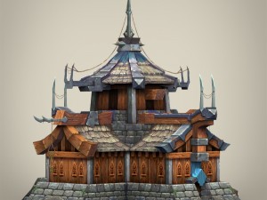 game ready fantasy medieval house 3D Model