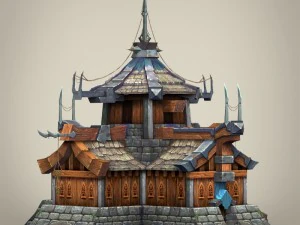 game ready fantasy medieval house 3D Model