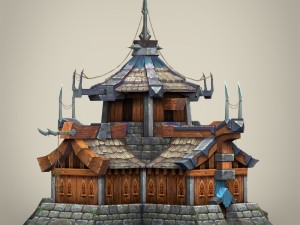 game ready fantasy medieval house 3D Model